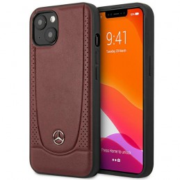 cover mercedes iphone 14 plus vera pelle rossa