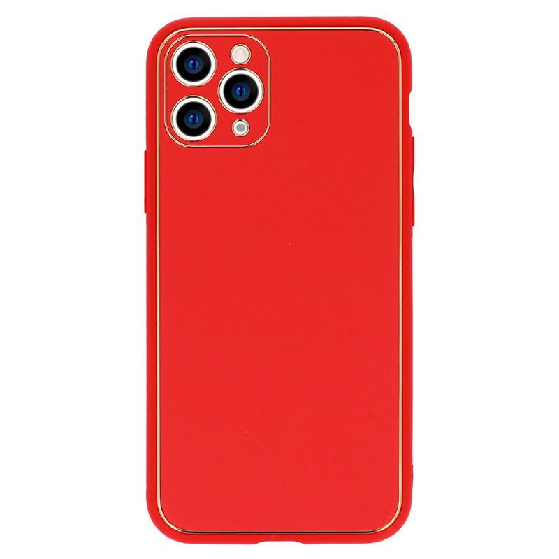 cover iphone 13 tpu rivestita in pelle ecologica rossa