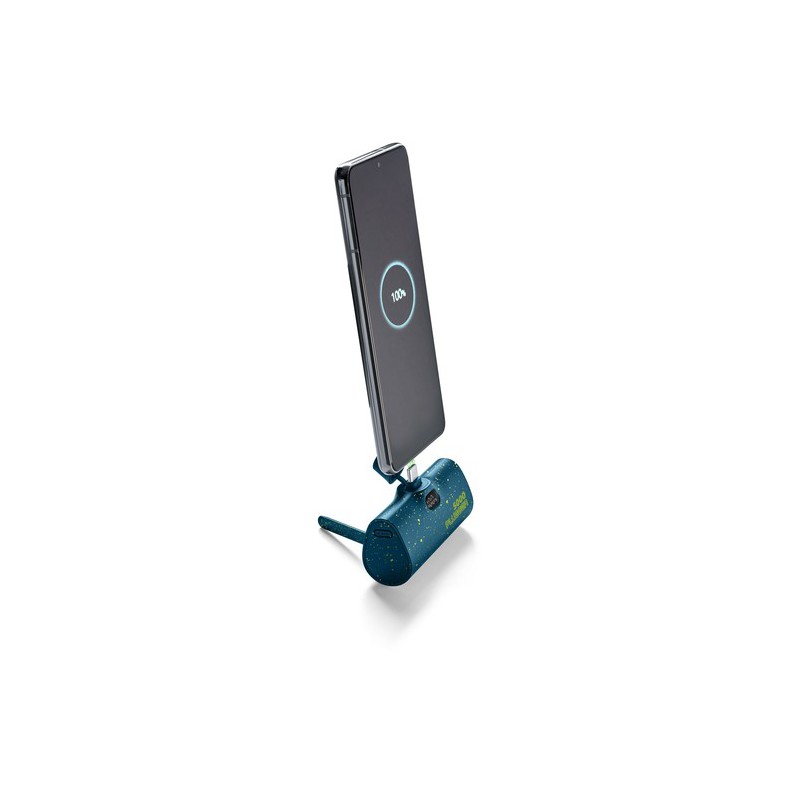 powerbank 5000 mah usb-c con funzione stand blu collegabile direttamente allo smartphone powerbank 5000 mah usb-c con funzione stand blu collegabile direttamente allo smartphone
