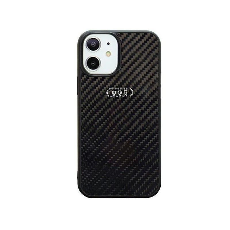 cover audi iphone 11 fibra di carbonio nera