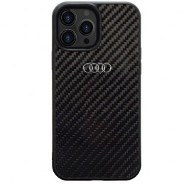 cover audi iphone 13 / 13 pro fibra di carbonio nera