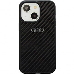 cover audi iphone 14 fibra di carbonio nera