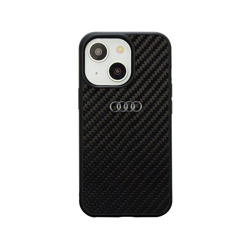 cover audi iphone 14 fibra di carbonio nera