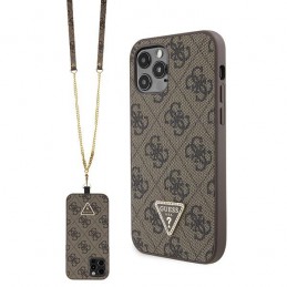 cover guess iphone 12 / 12 pro pink con laccio da collo