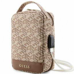 custodia guess organaiser portaccessori con maniglia  e connettroe usb brown