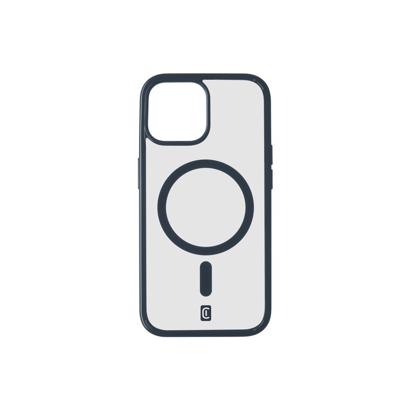 cover iphone 15 magsafe trasparente con bordi blu