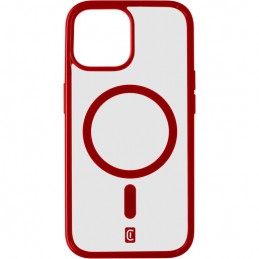 cover iphone 15 pro magsafe trasparente con bordi rossa