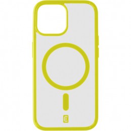 cover iphone 15 pro max magsafe trasparente con bordi lime