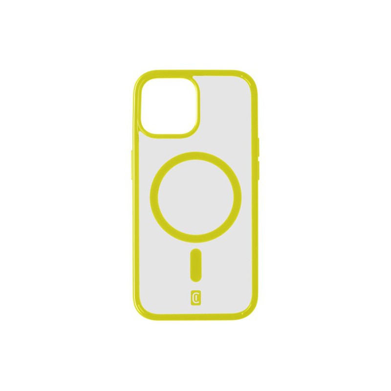 cover iphone 15 pro max magsafe trasparente con bordi lime