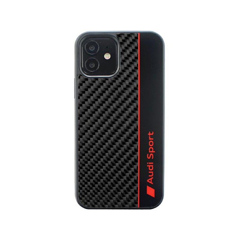 cover audi iphone 12 / 12 pro fibra di carbonio nera cover audi iphone 12 / 12 pro fibra di carbonio nera