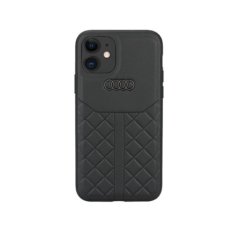 cover audi iphone 12 / 12 pro vera pelle nera