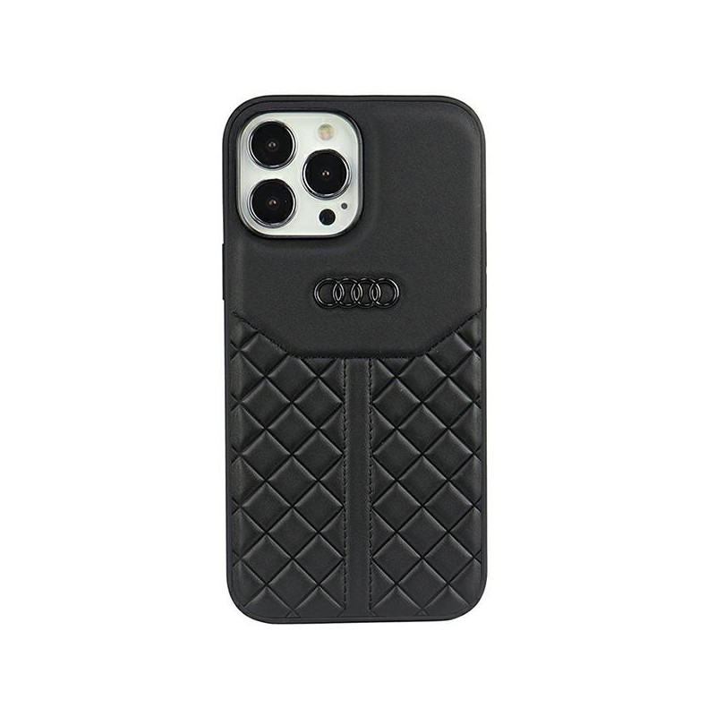 cover audi iphone 13 pro vera pelle nera