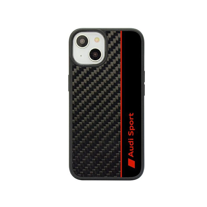 cover audi iphone 14 fibra di carbonio nera