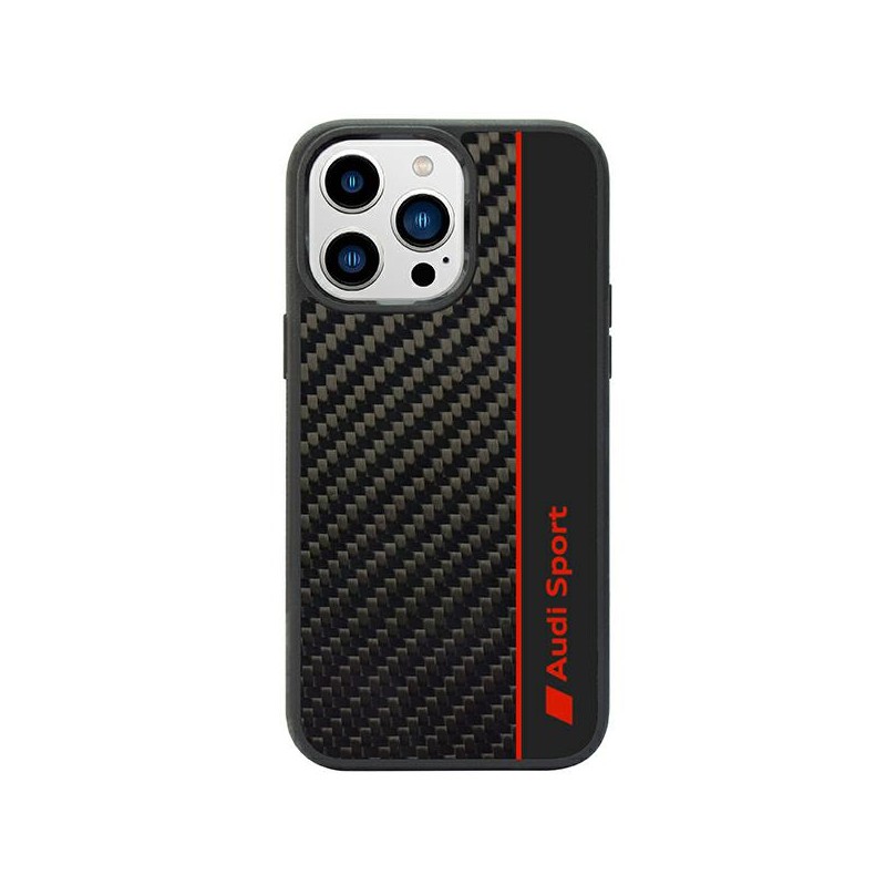 cover audi iphone 14 pro max fibra di carbonio nera