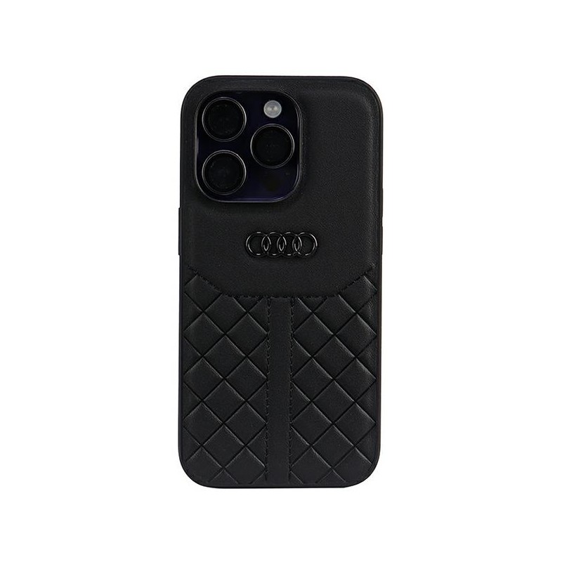 cover audi iphone 14 pro vera pelle nera