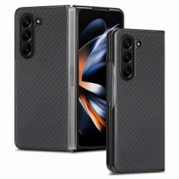 cover rigida samsung z fold 5  nero efetto carbonio