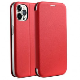 book iphone 15 con porta carte di credito chiusura magnetica red