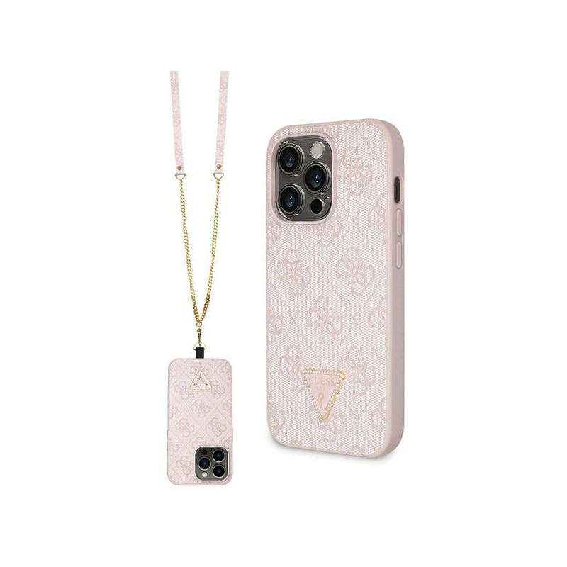 cover guess iphone 15 pro  pinkcon laccio da collo