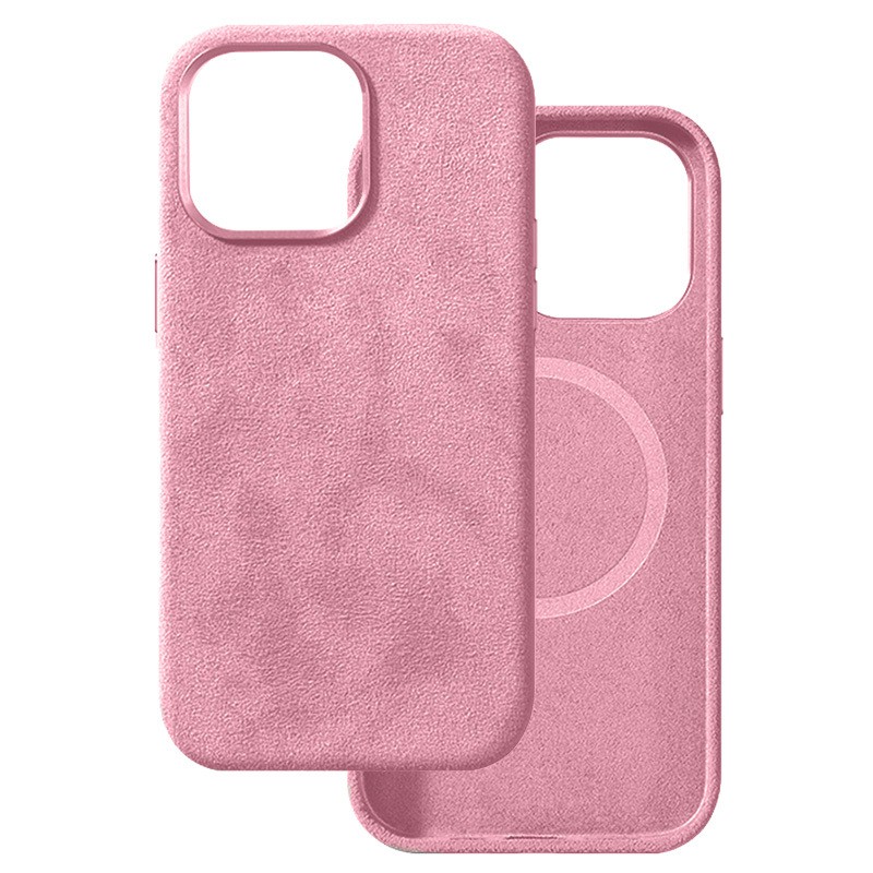 cover protettiva iphone 14 pro  ecopelle soft touch pink magsafe compatibile