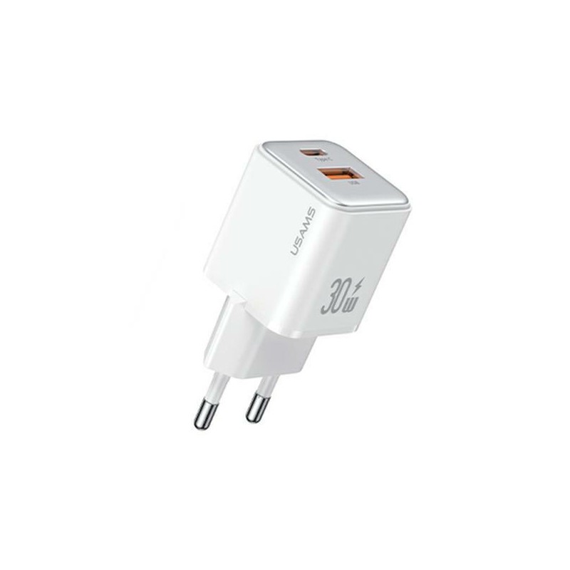 caricabatterie 30W  usb + usb-c usams bianco