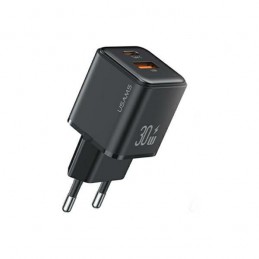 caricabatterie 30W  usb + usb-c usams nero