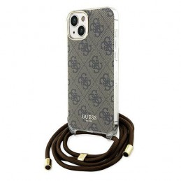 cover guess iphone 15 brown con laccio da collo