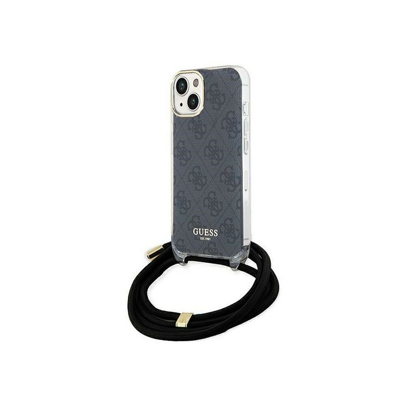 cover guess iphone 15 grey con laccio da collo cover guess iphone 15 grey con laccio da collo