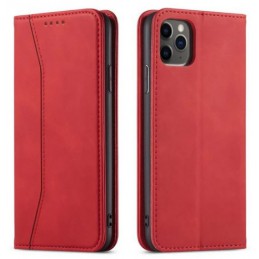 custodia a libro iphone 13 con porta carte di credito chiusura magnetica rossa