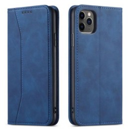 custodia a libro iphone xr con porta carte di credito chiusura magnetica blu