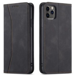 custodia a libro iphone xr con porta carte di credito chiusura magnetica nera