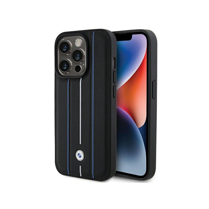 cover bmw iphone 15 pro max vera pelle nera