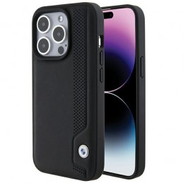 cover bmw iphone 15 pro vera pelle nera