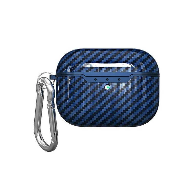 cover per airpods pro 2 effetto carbonio blu