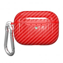 cover per airpods pro 2 effetto carbonio rossa