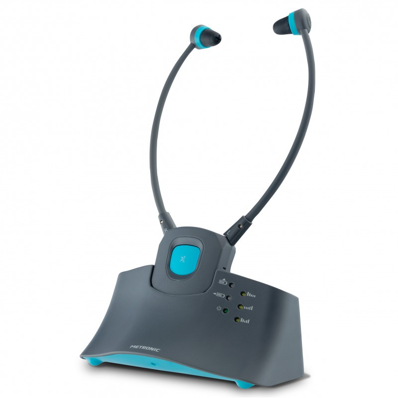 Cuffie TV wireless Serenity - grigio scuro e blu Cuffie TV wireless Serenity - grigio scuro e blu