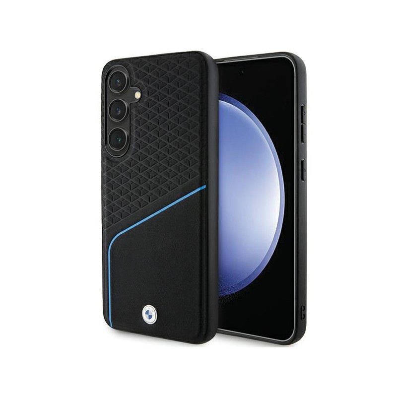 cover bmw galaxy s24 pelle e compatibile ricarica wireless nera