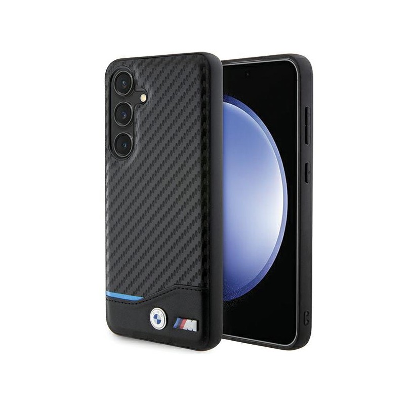 cover bmw galaxy s24 plus pelle e carbonio nera cover bmw galaxy s24 plus pelle e carbonio nera