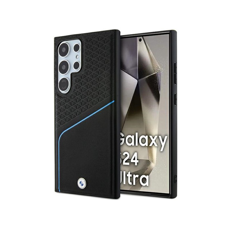cover bmw galaxy s24 ultra pelle e compatibile ricarica wireless nera