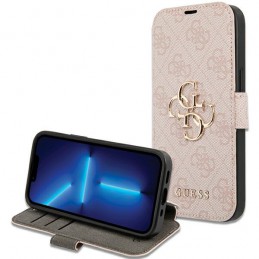 custodia a libro guess iphone 13 -14 -15 pink