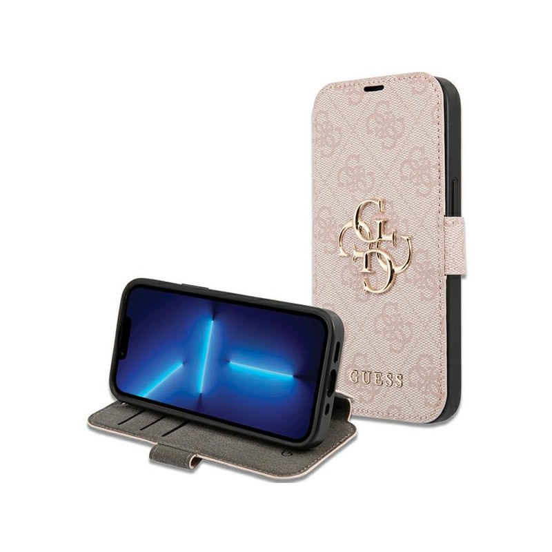 custodia a libro guess iphone 13 -14 -15 pink
