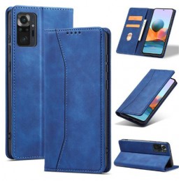 custodia a libro samsung a54 con porta carte di credito chiusura magnetica blu