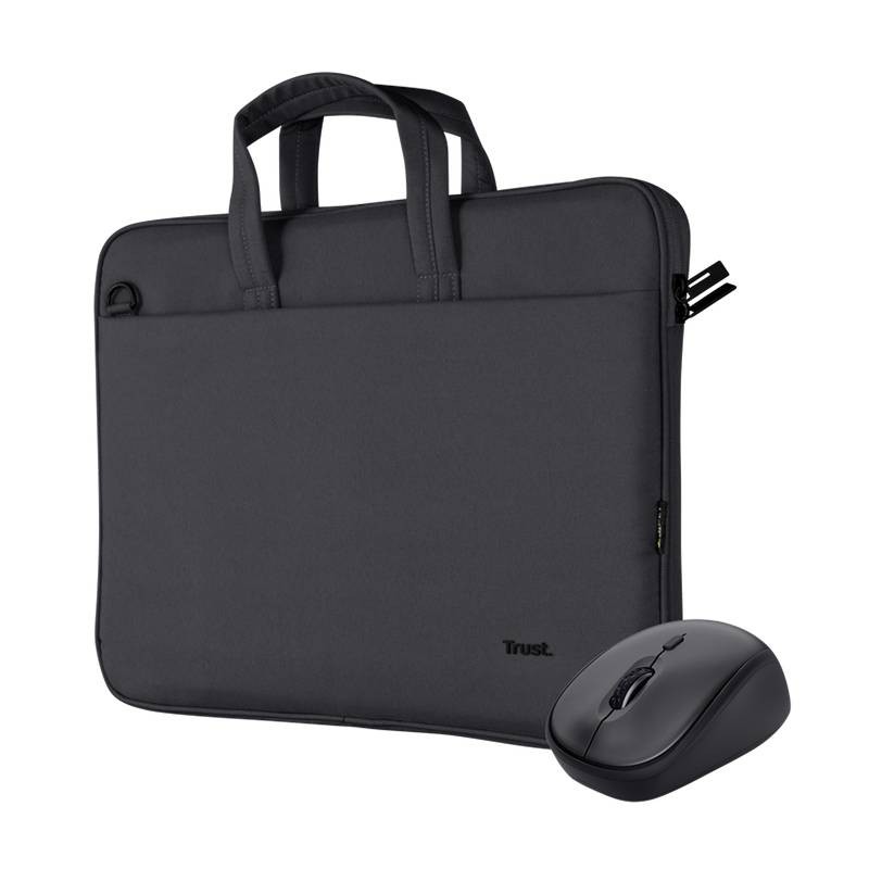 borsa trust per notebook sino a 16 nera in bundle con mouse wireless