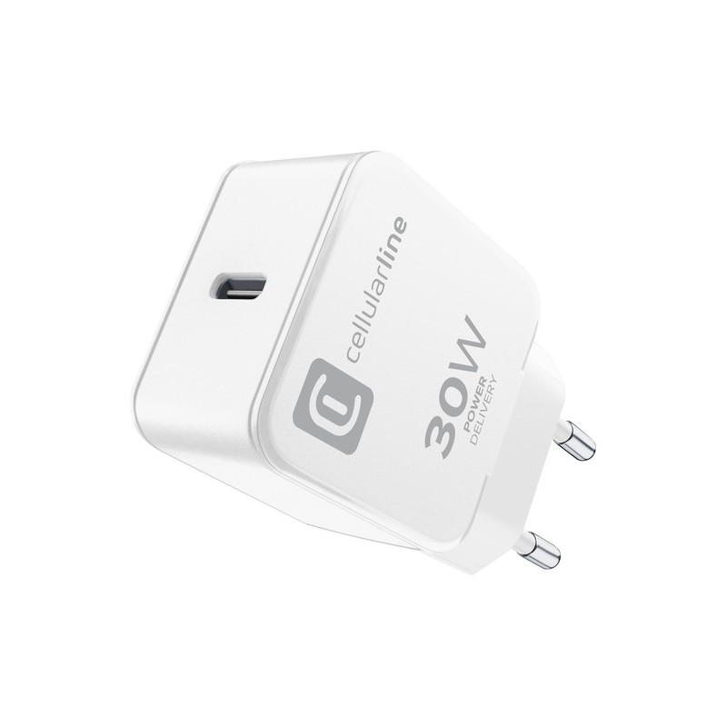 caricabatteria da rete usb-c 30 watt bianco senza cavo