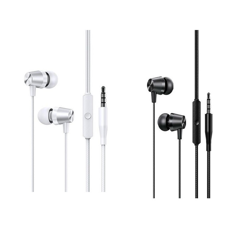 espositore da 30 pz di auricolare usams in ear jack 3,5mm assortiti 15 bianchi e 15 neri