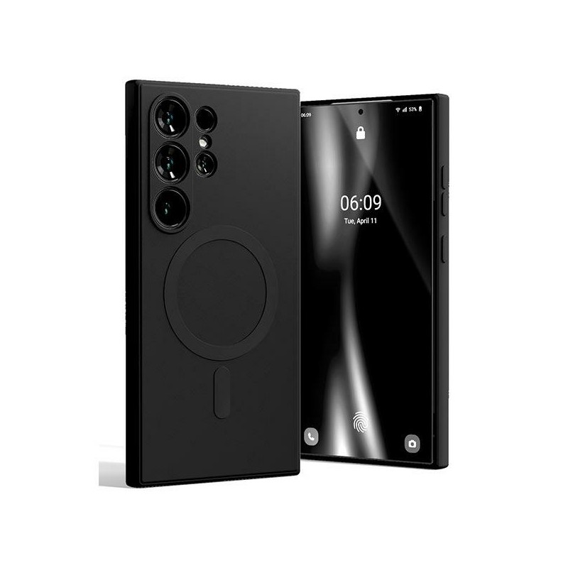 cover  silicone samsung s24 ultra nera compatibile ricarica wireless
