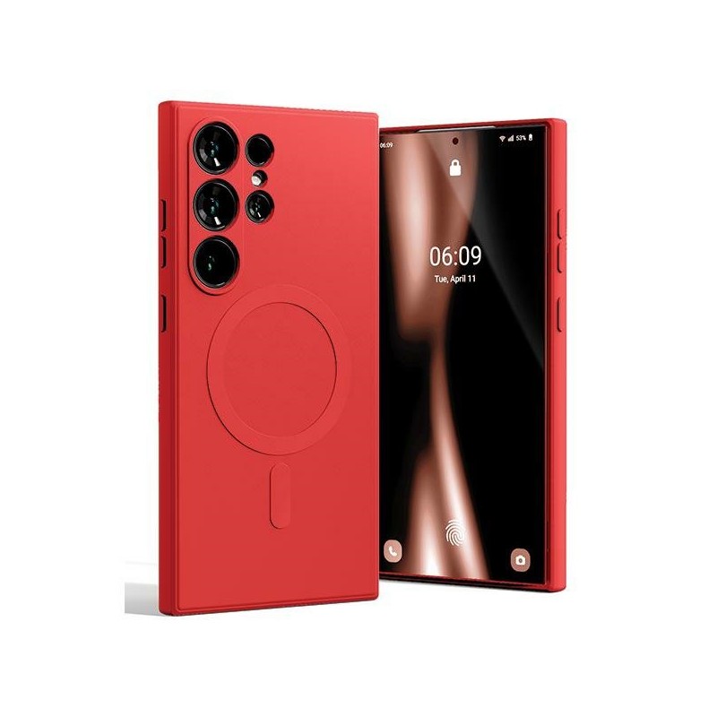 cover  silicone samsung s24 ultra rossa compatibile ricarica wireless