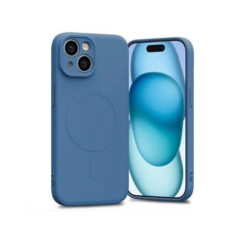 cover  silicone iphone 15 plus blucompatibile magsafe