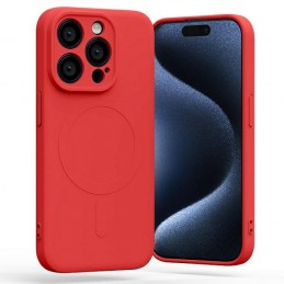 cover  silicone iphone 15 pro max rossa compatibile magsafe