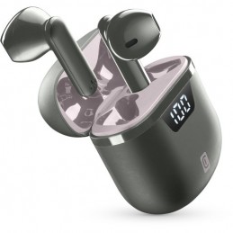 auricolare vivavoce bluetooth doppio  con base di ricarica grigio