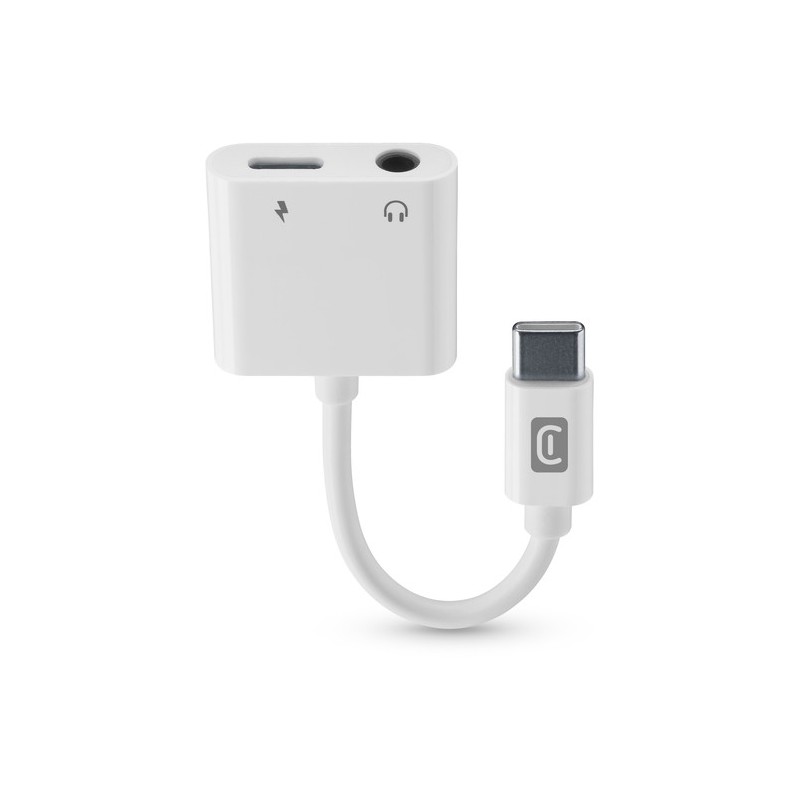 adattatore da usb-c a jack 3,mm con connetore di rcartica usb-c bianco